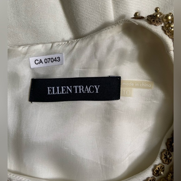 Ellen Tracy Embellished Neckline Dress- Size 10 - Picture 3 of 5